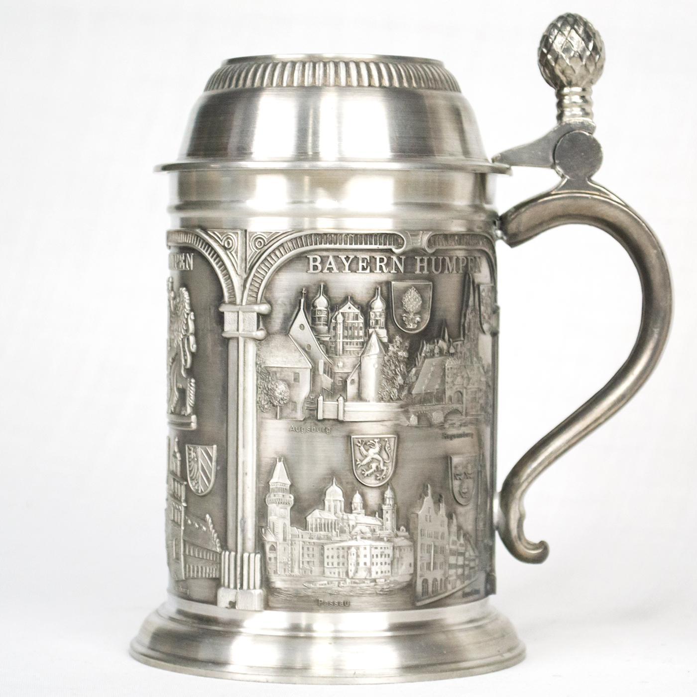 Bayern Pewter Beer Stein 7/10 liter Ernst Licht