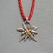 red corded edelweiss necklace