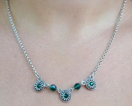 Green Stone Circular Design Necklace