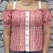 Red and White Checkered Blouse