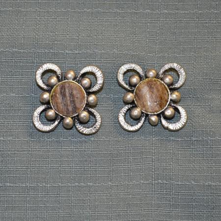 wood circle earrings