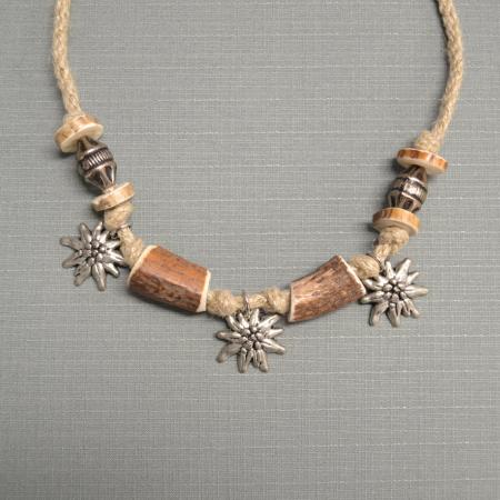 german bone and edelweiss necklace