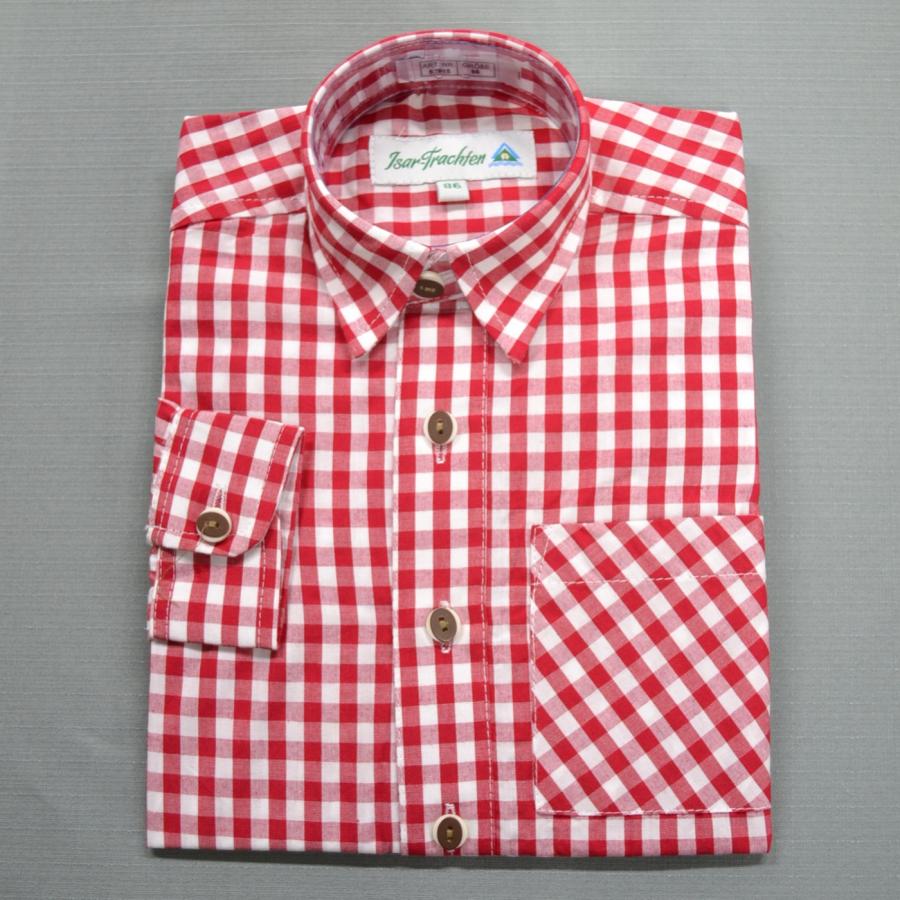 Boy's Long Sleeve Red Checkered Shirt - Ernst Licht
