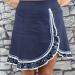 Navy Skirt with Floral Trim