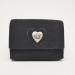 Black felt edelweiss heart purse