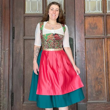 green and teal paisley dirndl