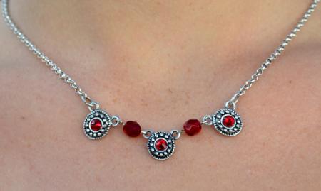 Red Stone Circular Design Necklace