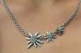 Edelweiss necklace with green jewels