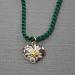 Green children's edelweiss and heart necklace