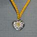 yellow children's edelweiss and heart necklace